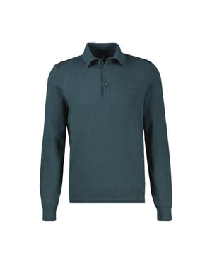 Lerros Heren polo 2695220 666 cedar green melange