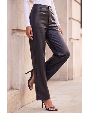 Petite Full Length PU Trouser