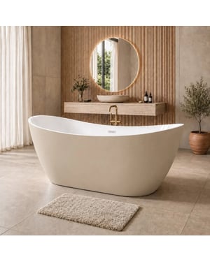 Badplaats Ligbad alegre 170 x 78 x 68 cm – vrijstaand bad – beige