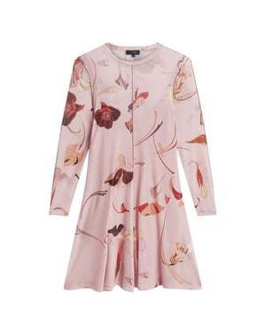 Ted Baker Midi-jurk Met Lange Mouwen Van Mesh In Lichtroze