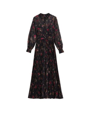 Ted Baker Ceiba Printed Maxi Shirt Black Dress
