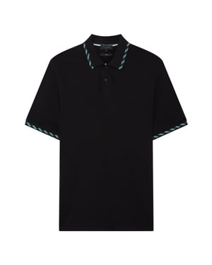 Ted Baker Ss House Check Jacquard Zwarte Poloshirt