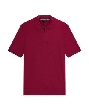 Ted Baker Mmk Daldin Ss Rayon Zip Polo Shirt