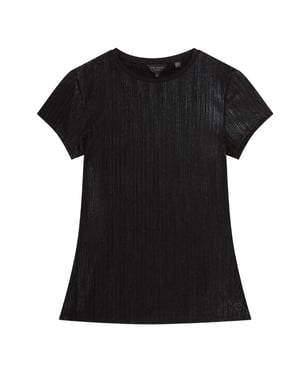 Ted Baker Katrino Metallic T-shirt Met Korte Mouwen En Ronde Hals, Zwart
