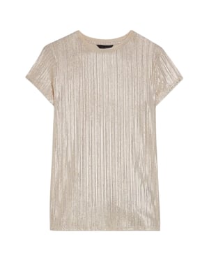 Ted Baker Katrino Metallic T-shirt Met Korte Mouwen En Ronde Hals In Goud