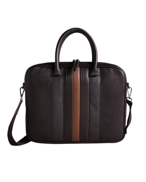 Ted Baker Never Striped Pu Brown Document Laptop Bag