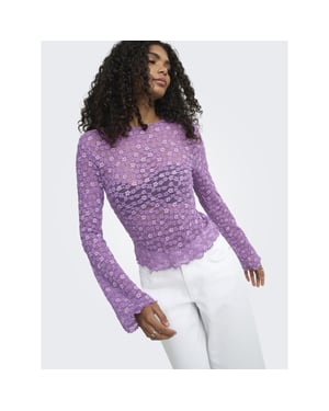 Only Onllollie l/s lace top cs jrs