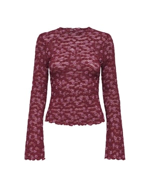 Only Onllollie l/s lace top cs jrs