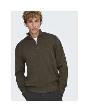 Only & Sons Onsting life reg half zip knit noos