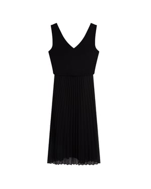 Ted Baker Larnahh 2-in-1 Geplooide Cami Zwarte Jurk