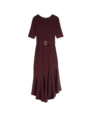 Ted Baker Samalee Gebreide Rode Midi-jurk Met Zwierige Rok
