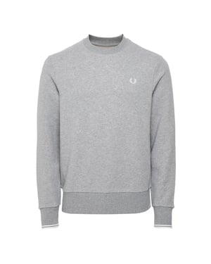 Fred Perry Trui Met Ronde Hals En Stalen Gemêleerde Details