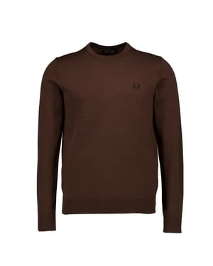 Fred Perry Burnt Tobacco Classic Crewneck Jumper