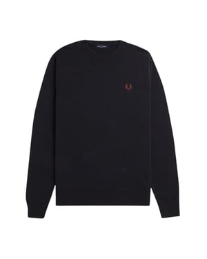 Fred Perry Boucle Laurel Wreath Black Jumper
