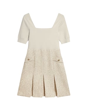 Ted Baker Vulpad Gebreide Bouclé Mini-jurk In Ivoorkleur