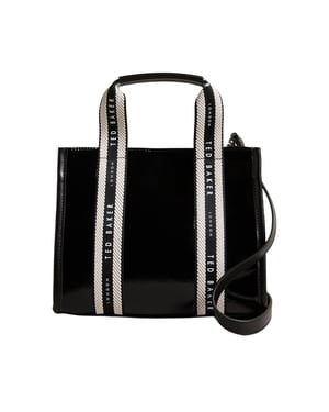 Ted Baker Celiane Branded Webbing Patent Small Black Bag