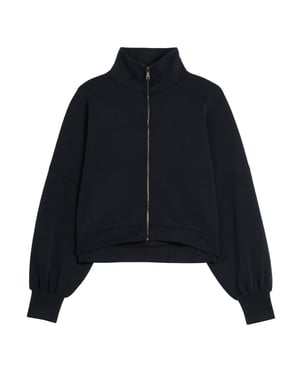 Ted Baker Arorha Cupro Zip Through Black Funnel Neck