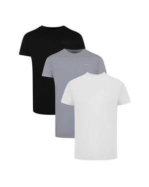 Palm Angels Tri-pack - T-shirts Med Klassisk Logotyp I Svart, Vitt Och Grått I Tonalmönster