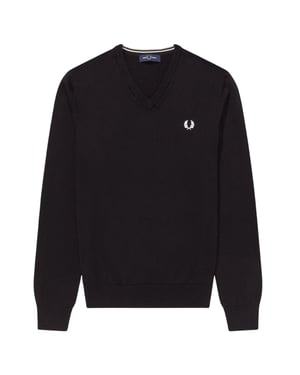 Fred Perry Classic V-neck Black Jumper