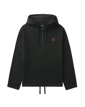 Fred Perry Hooded Smock Night Green Sweater