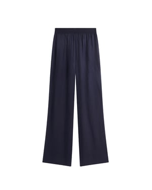 Ted Baker Vinca Cupro Wijde Pijpen Marineblauwe Broek