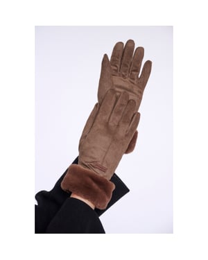 Rino & Pelle gloves with faux fur danzo 7002611 10877 brown russet