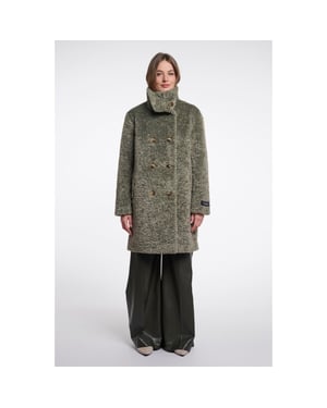 Rino & Pelle mid long teddy double brested coat ena.7002612 11111 misty basil