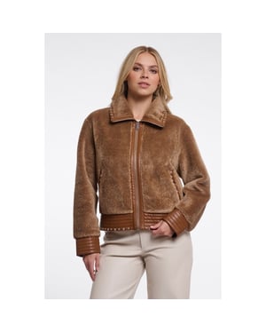 Rino & Pelle jacket with studs danisha 7002612 11133 toast