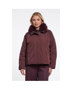Rino & Pelle wide fit short jacket with detachble collar nanne 7002612 11122 fudge cloak