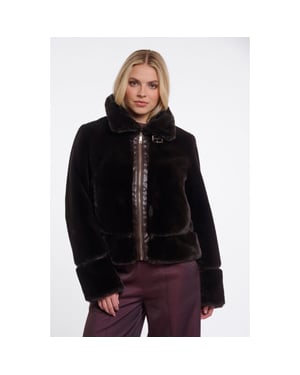 Rino & Pelle short faux fur jacket lambra 11104 peated
