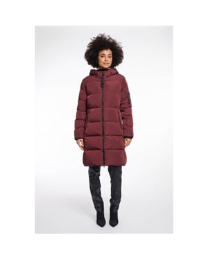 Rino & Pelle long padded hooded coat jade.7002612 10873 chocolate bean