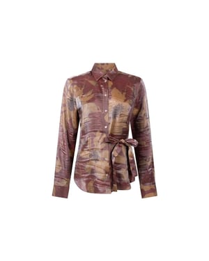 Jansen Amsterdam Lotte blouse stone red/camel