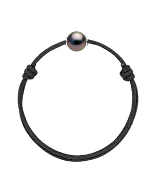 Bracelet Genuine Tahitian Pearl Round 10-11 mm — Sterling Silver 925 — 25 cm — Men