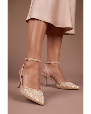 Maria Faux Leather Sequin Embellished Stiletto Court Shoes