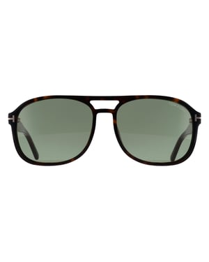 Tom Ford Aviator Mens Shiny Dark Havana Light Green Rosco FT1022