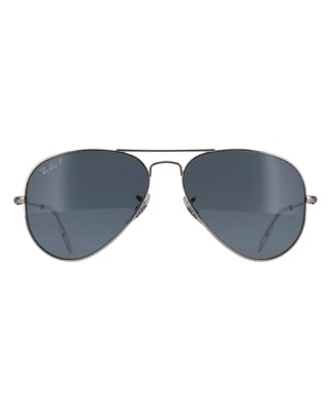 Ray-Ban Aviator Unisex Polished Silver Blue Polarized Aviator RB3025