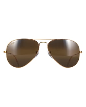 Ray-Ban Aviator Unisex Polished Gold Silver Brown Polarized Aviator RB3025