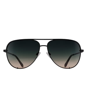 Quay Aviator Unisex Shiny Black Black to Pink Gradient High Key Extra Large