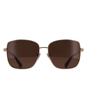 Burberry Square Womens Light Gold Dark Brown BE3158