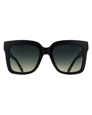 Quay Square Womens Matte Black Smoke Green Gradient Icy