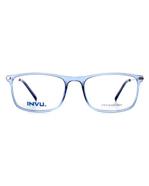INVU Rectangle Unisex Transparent Blue Dove Silver B4135