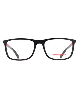 Prada Sport Rectangular Mens Black Rubbered PS03QV