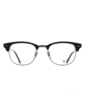 Ray-Ban Square Unisex Black on Silver RX5154 Clubmaster
