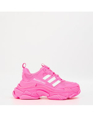 Women's Balenciaga X Adidas Triple S Trainers in Neon Pink/White