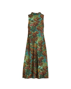 Ted Baker Eyva Bedrukte Midi-slipjurk Met Colkraag In Groen