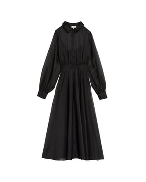 Ted Baker Gibara Doorschijnende Organza Blouse Zwarte Maxi-jurk