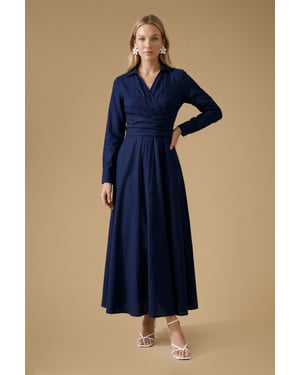Cotton Poplin Maxi Occasion Shirt Dress