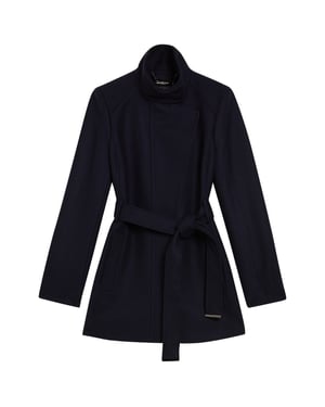 Ted Baker Icombis Korte Jas Met Trechterhals In Marineblauw