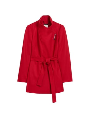 Ted Baker Rosess Korte Wollen Wikkeljas Met Riem In Rood