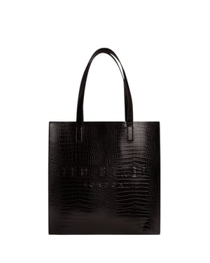 Ted Baker Croccon Croc Effect Large Black Icon Bag